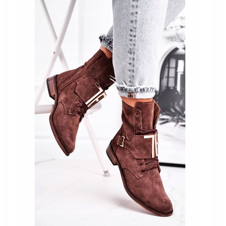 Stivali Donna Nicole Suede Marrone 2591 2