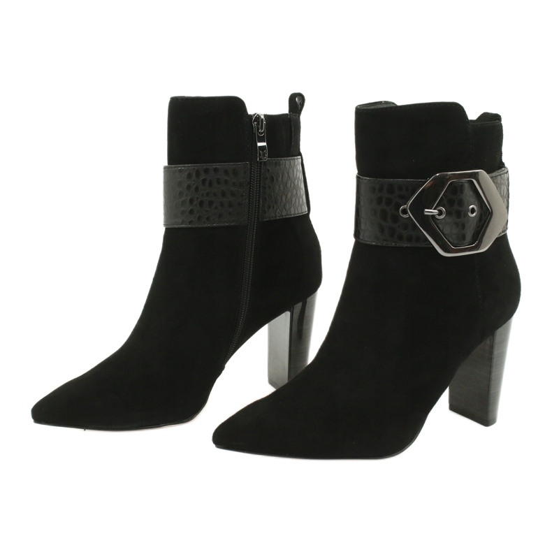Caprice Stivali in pelle nera con fibbia 25317-25 025 nero 2