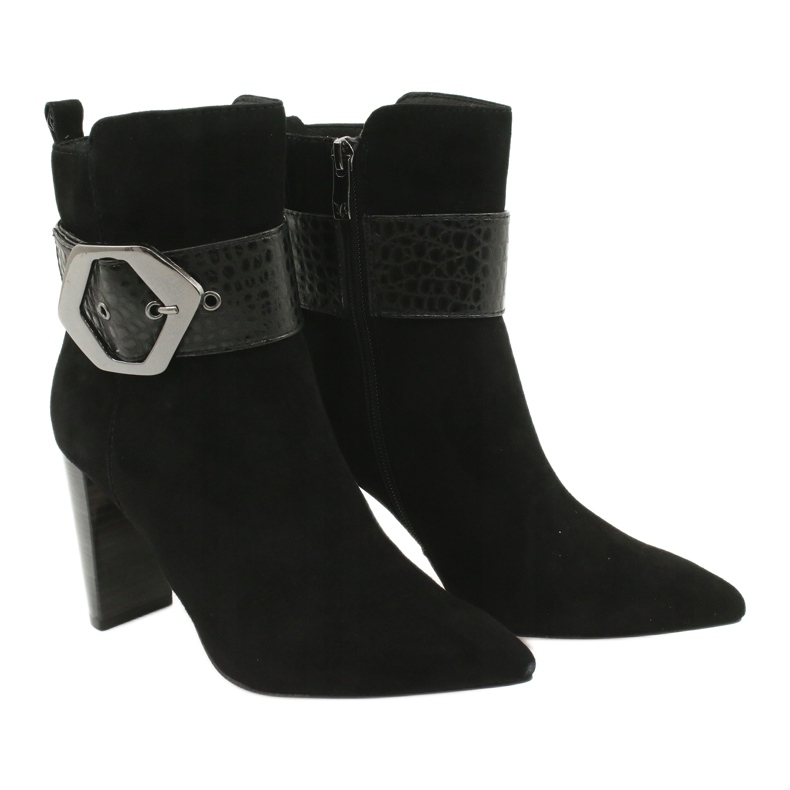 Caprice Stivali in pelle nera con fibbia 25317-25 025 nero 4