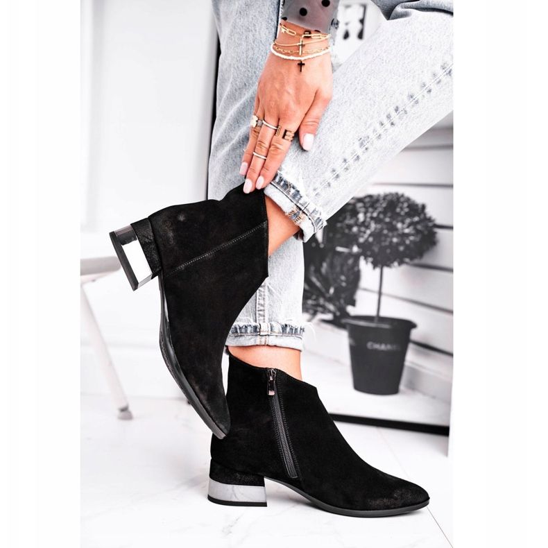 Stivali caldi in pelle da donna Laura Messi Nero 2207 2