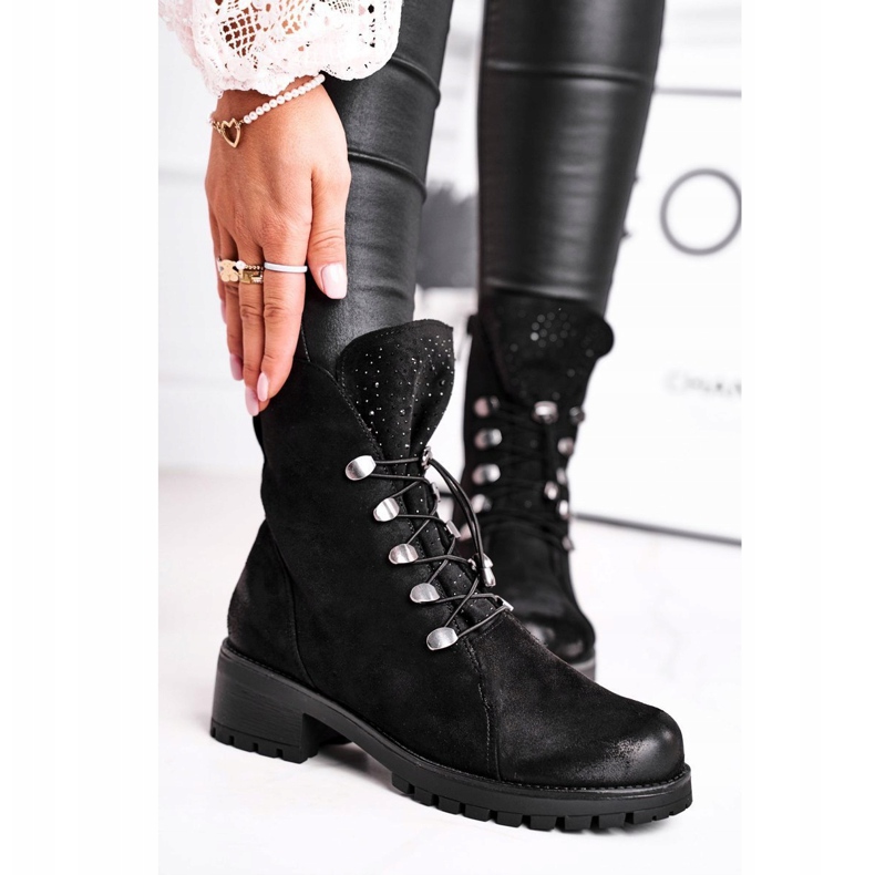 S.Barski Stivali da donna Warm Black Bipper Workers nero 1