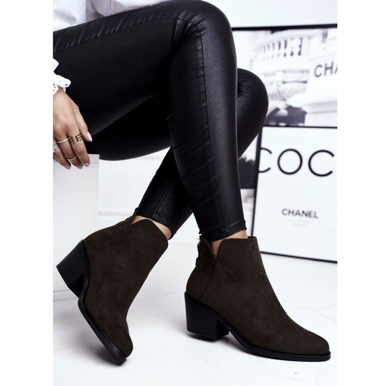 S.Barski Stivali Da Donna Con Tacco Piatto Warm Autumn Khaki Milky cachi 2
