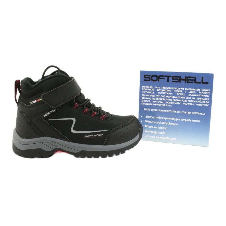 Stivali sportivi soft-shell con membrana American Club HL38 / 20 nero rosso 5
