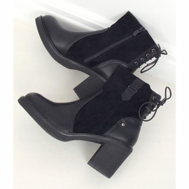 Stivali neri con tacco largo H8116 Black nero 1