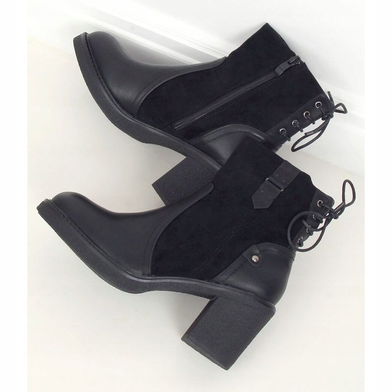 Stivali neri con tacco largo H8116 Black nero 1