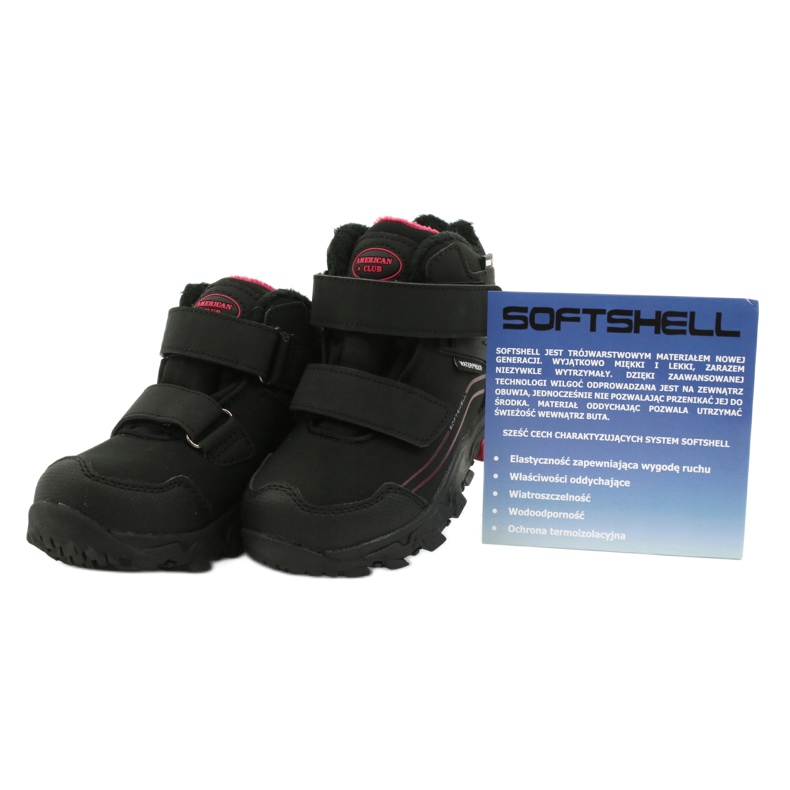 American Club Stivali softshell con membrana nero rosso 4