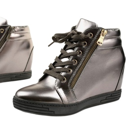Sneakers grigie con cerniera Aqiava oro grigio 1