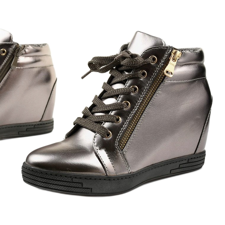 Sneakers grigie con cerniera Aqiava oro grigio 1