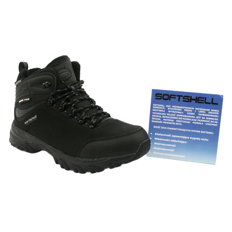American Club Stivali Softshell da trekking americani con membrana nero 5