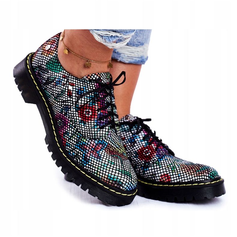 Stringate da donna Oxford in pelle Fiori Maciejka 04087-43 multicolore 3