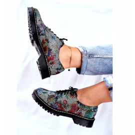 Stringate da donna Oxford in pelle Fiori Maciejka 04087-43 multicolore 2