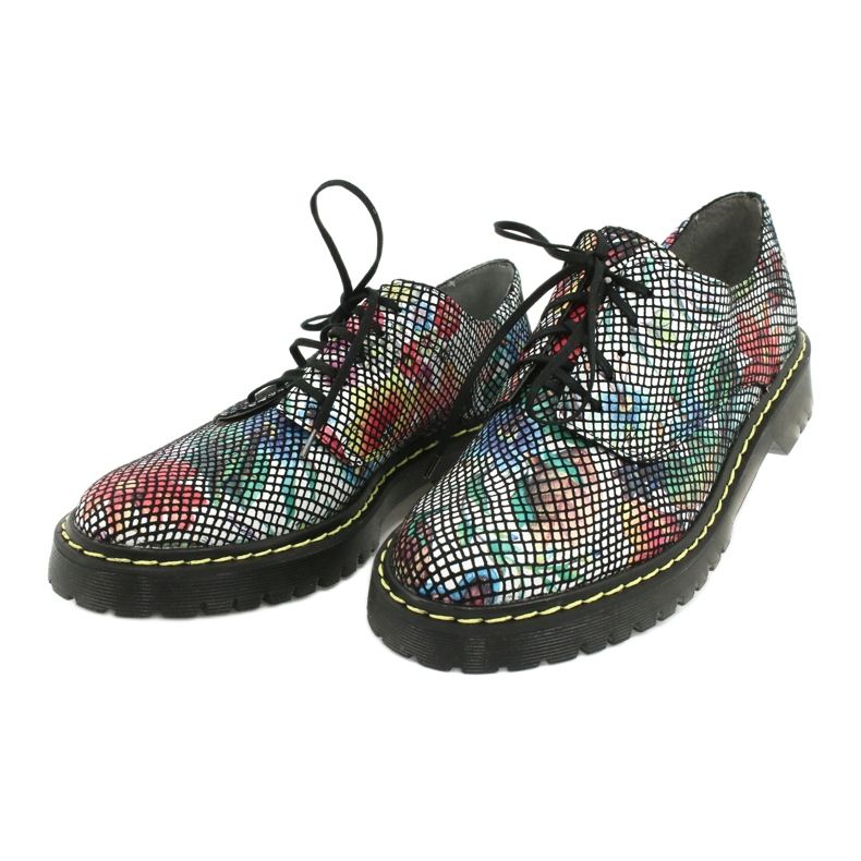 Stringate da donna Oxford in pelle Fiori Maciejka 04087-43 multicolore 4