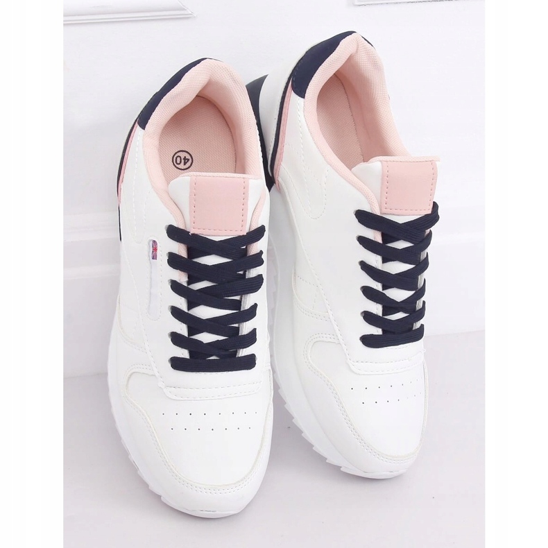 Scarpe sportive da donna bianche BK938 WHITE / BLUE bianca blu navy 2