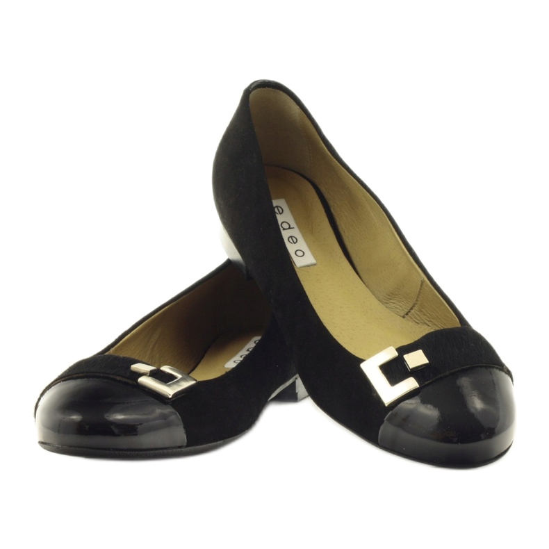 Ballerine in pelle femminile con decorazione 1587 edeo nero 3