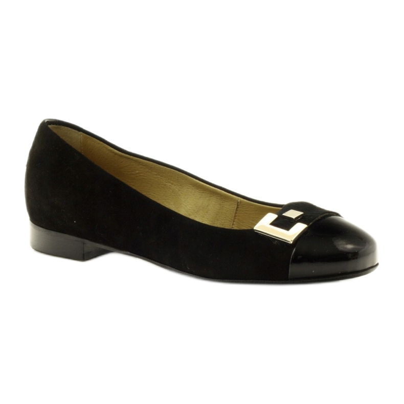 Ballerine in pelle femminile con decorazione 1587 edeo nero 1
