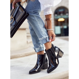 Stivali Donna Sergio Leone Stivaletti Chelsea Laccati Neri BT621 nero 1