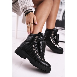 BUGO Stivali bassi da donna con linguetta Black Passa nero 1