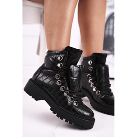 BUGO Stivali bassi da donna con linguetta Black Passa nero 2
