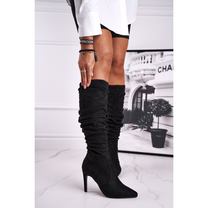 PS1 Stivali Donna Con Tacco Alto Camoscio Nero Dynamic 1
