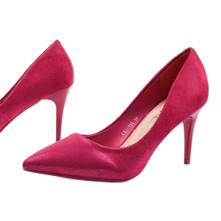 Décolleté lampone su tacco LEI-135 rosso 1