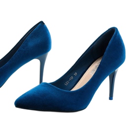 Décolleté blu su tacco LEI-137 1