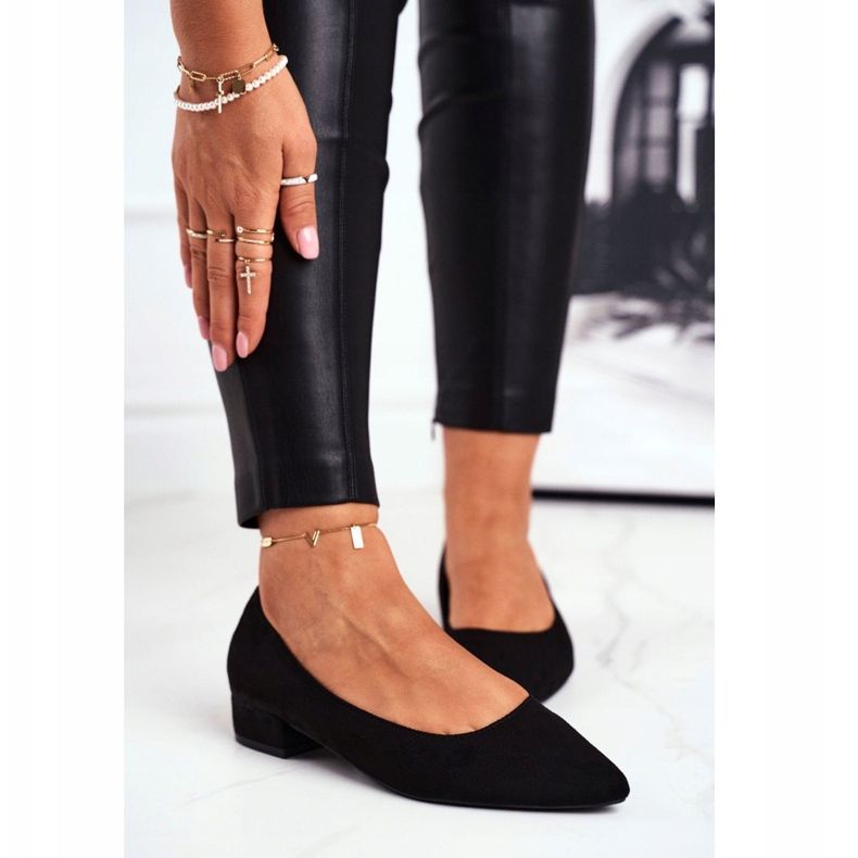 PS1 Ballerine da donna in pelle scamosciata nere Elivia nero 2