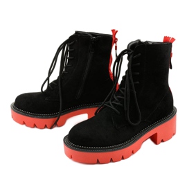 Stivaletti Centrifugal stringati in camoscio nero arancia 2