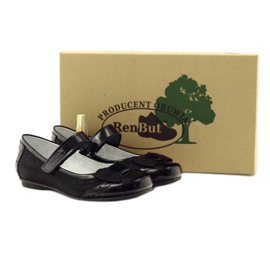 Ballerine fiocco in pelle nera Ren But 4202 nero 4