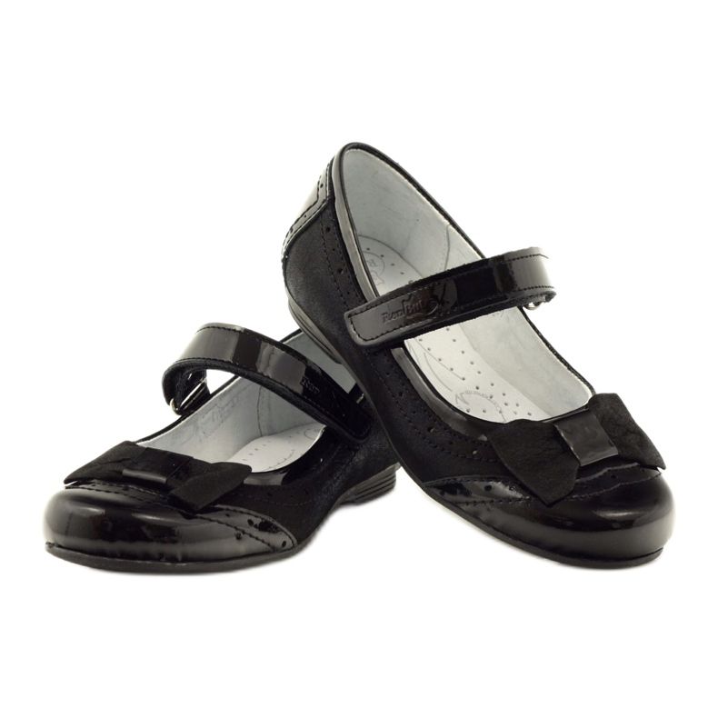 Ballerine fiocco in pelle nera Ren But 4202 nero 3