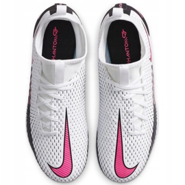 Nike Phantom Gt Academy Df FG / MG Junior CW6694 160 scarpe da calcio bianca bianca 1