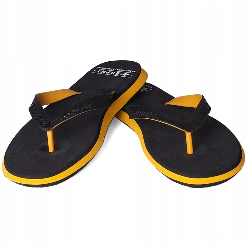 Pantofole da uomo 4F giallo H4L20 KLM005 71S nero 1