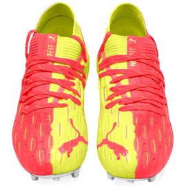 Puma Future 5.1 Netfit Osg Fg Ag Junior 105946 01 scarpe da calcio per bambini giallo rosso 2