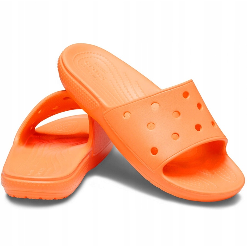 Pantofole da donna Crocs Classic Slide albicocca 206121 801 arancia 1