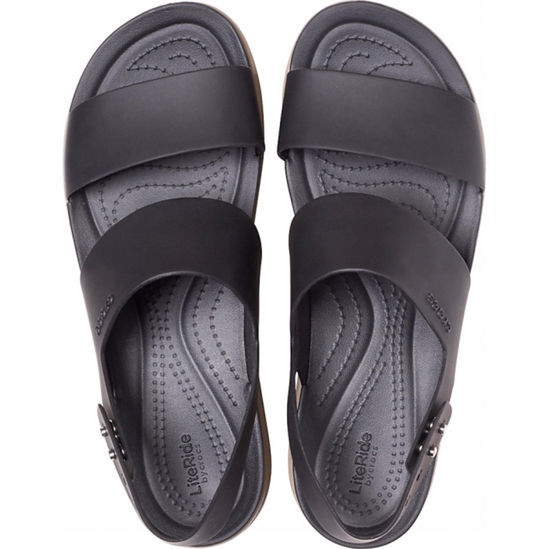 Crocs sandali donna Brooklyn Low Wedge W marrone 206453 07H nero 1