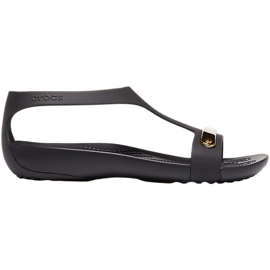 Crocs sandali donna Serena Metallic Bar Sdl W nero-oro 206421 751 1