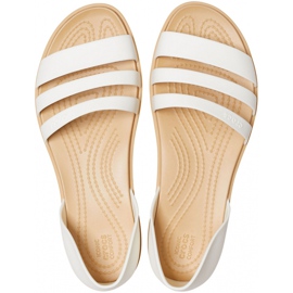 Crocs Sandali Donna Tulum Open Flat W Perla 206109 1CQ bianco 1