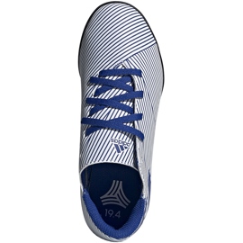 Scarpe da calcio Adidas Nemeziz 19.4 Tf Junior bianche e blu FV3313 multicolore 1