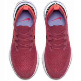 Nike Epic React Flyknit scarpe running donna bordeaux-arancione-nero AQ0070 601 rosso viola arancia multicolore 1