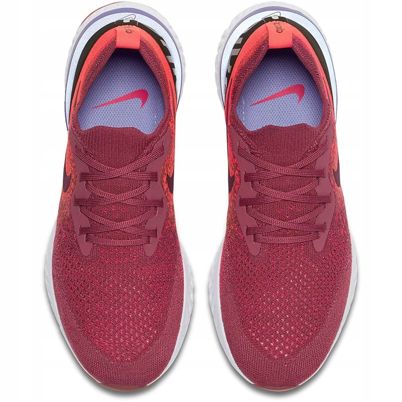 Nike Epic React Flyknit scarpe running donna bordeaux-arancione-nero AQ0070 601 rosso viola arancia multicolore 1