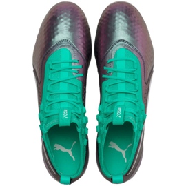 Puma One 1 Il Lth Fg Ag scarpe da calcio grigio-verde 104925 01 rosso 1