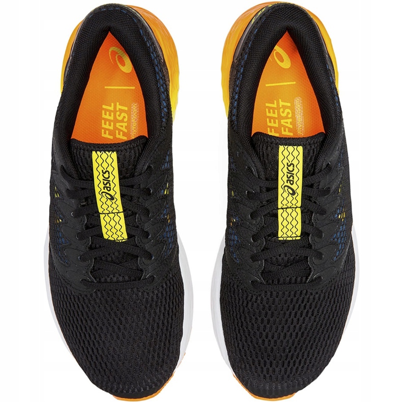 Scarpe running uomo Asics Roadhawk Ff 2 nere e arancioni 1011A136 005 nero 1