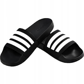 Ciabatte Adidas Adilette Cloudfoam Plus Stripes nere AP9971 bianco nero 1