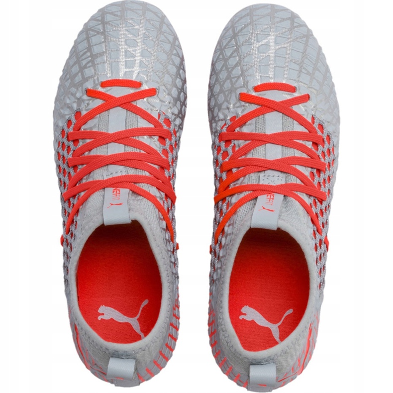 Scarpe da calcio Puma Future 4.3 Netfit Fg Ag Junior argento-rosso 105693 01 multicolore grigio 1