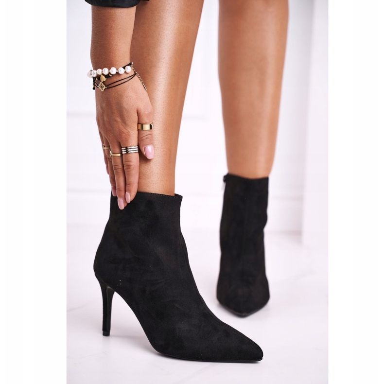 FB1 Stivali Donna Con Tacco Alto Camoscio Nero Beneco 1
