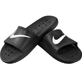 Nike Kawa Shower GS / PS pantofole nere BQ6831 001 bianco nero 1