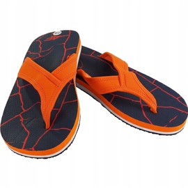 Pantofole da uomo 4F blu navy scuro H4L19 KLM004 30S arancia 1