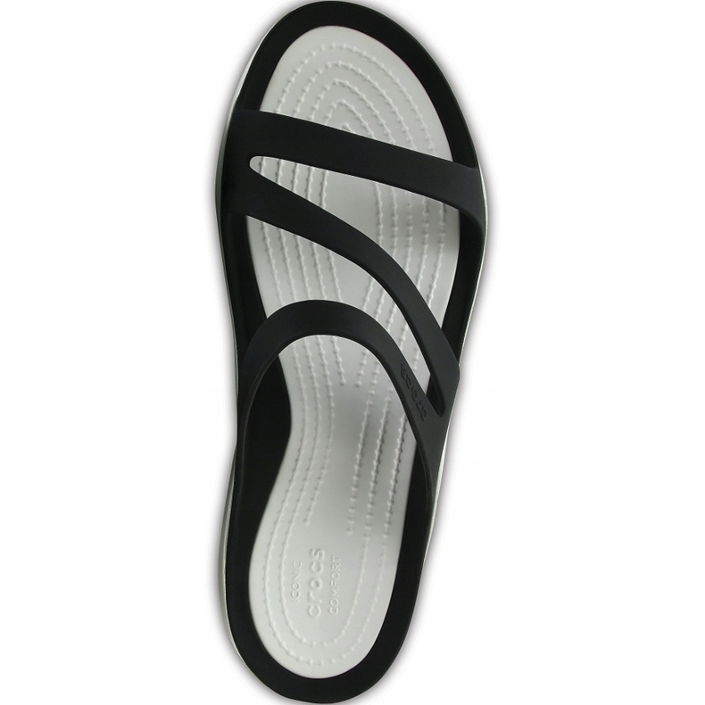 Pantofole da donna Crocs Swiftwater Sandal W bianco e nero 203998 066 2