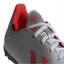 Scarpe da calcio adidas X 19.4 Tf Jr argento F35348 rosso 1