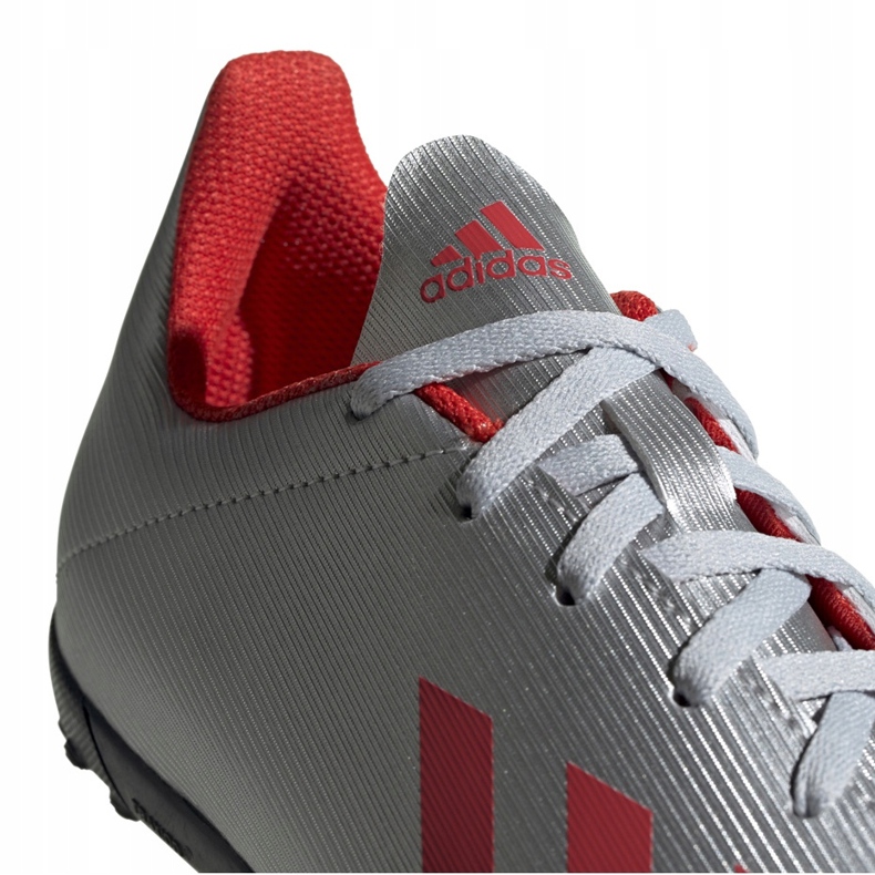 Scarpe da calcio adidas X 19.4 Tf Jr argento F35348 rosso 1