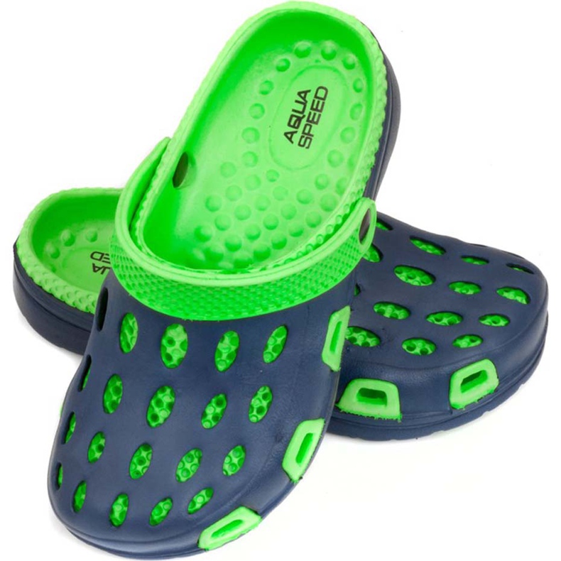 Pantofole da bambino Aqua-speed Silvi col 48 verdi e blu navy verde 1